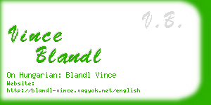 vince blandl business card